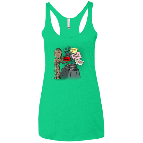 T-Shirts Envy / X-Small Groot No Touch Women's Triblend Racerback Tank