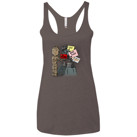 T-Shirts Macchiato / X-Small Groot No Touch Women's Triblend Racerback Tank