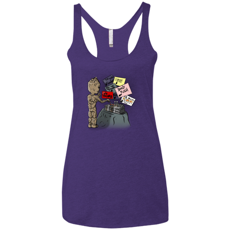 T-Shirts Purple Rush / X-Small Groot No Touch Women's Triblend Racerback Tank