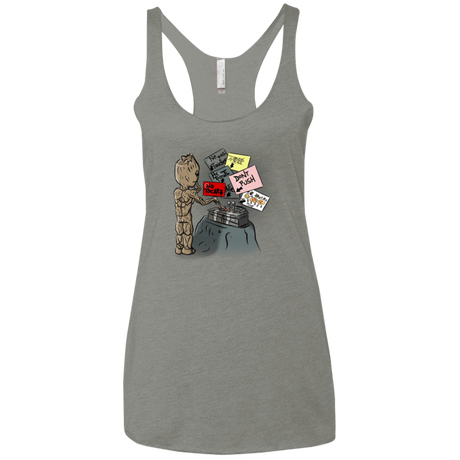 T-Shirts Venetian Grey / X-Small Groot No Touch Women's Triblend Racerback Tank