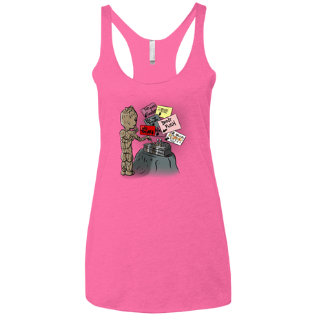 T-Shirts Vintage Pink / X-Small Groot No Touch Women's Triblend Racerback Tank