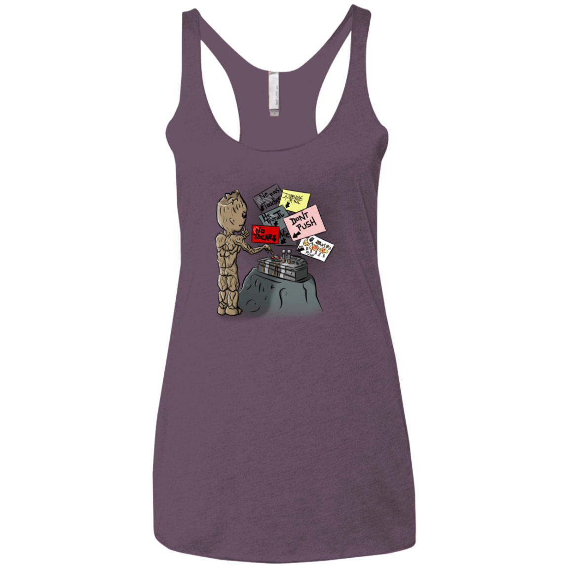 T-Shirts Vintage Purple / X-Small Groot No Touch Women's Triblend Racerback Tank