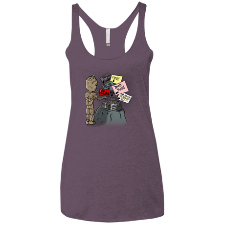 T-Shirts Vintage Purple / X-Small Groot No Touch Women's Triblend Racerback Tank