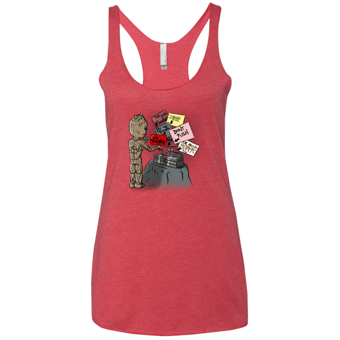 T-Shirts Vintage Red / X-Small Groot No Touch Women's Triblend Racerback Tank