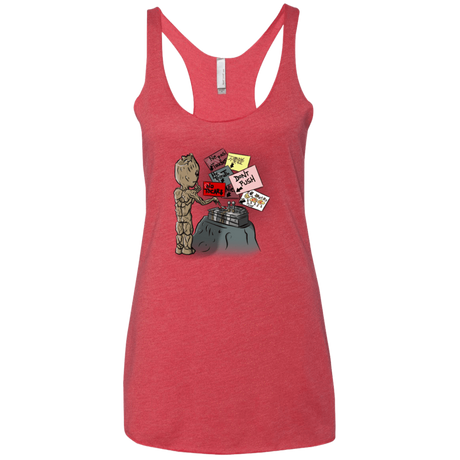 T-Shirts Vintage Red / X-Small Groot No Touch Women's Triblend Racerback Tank