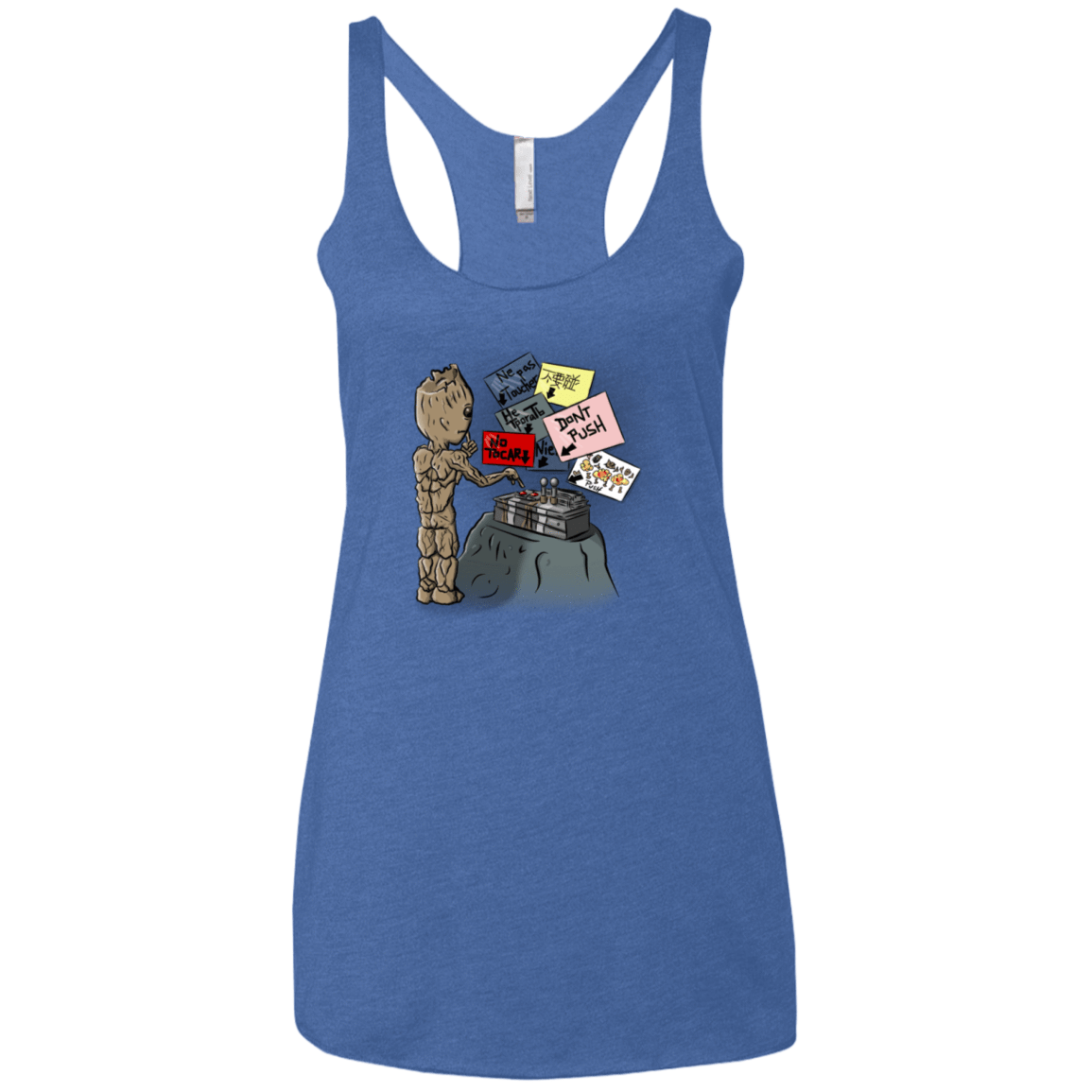 T-Shirts Vintage Royal / X-Small Groot No Touch Women's Triblend Racerback Tank