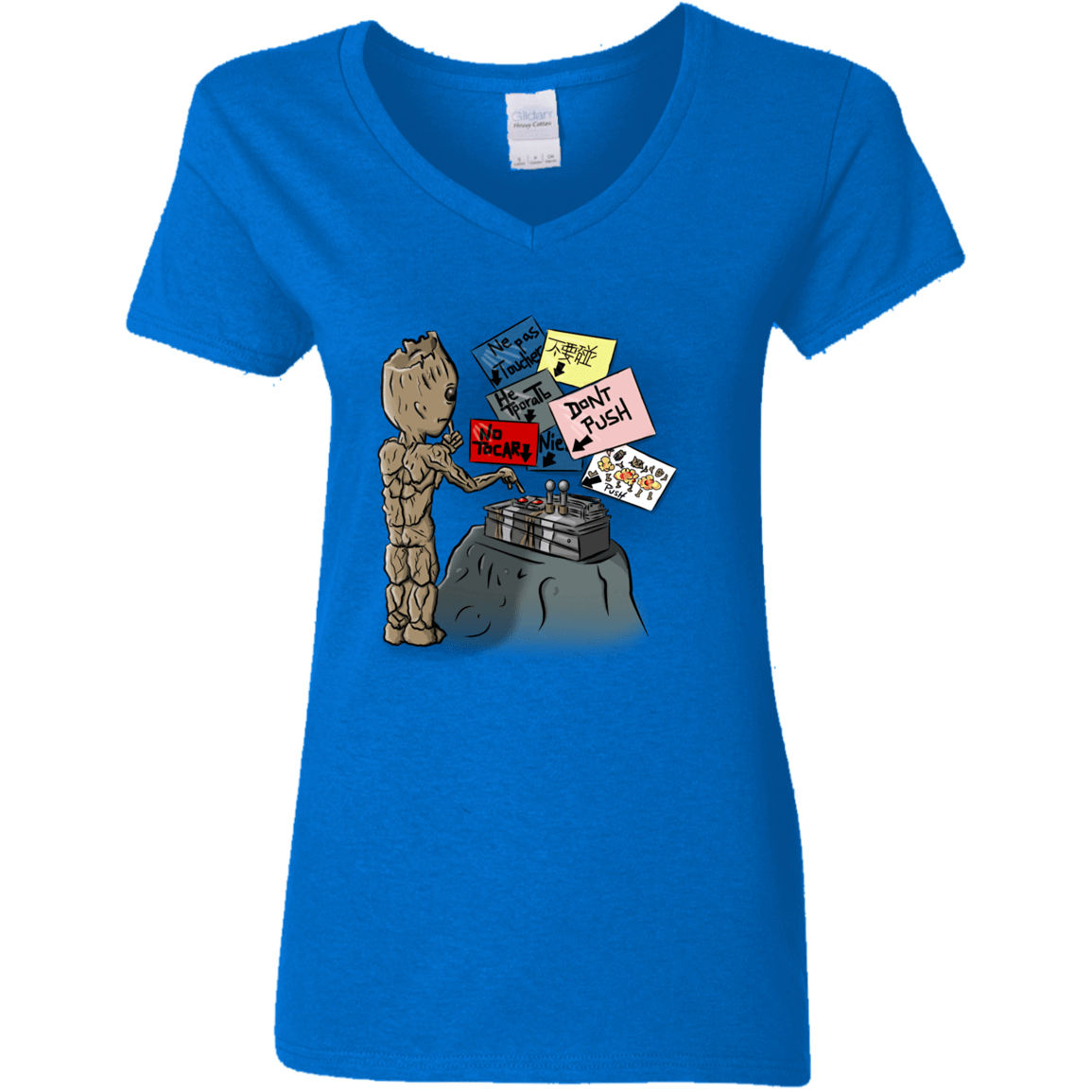 T-Shirts Royal / S Groot No Touch Women's V-Neck T-Shirt