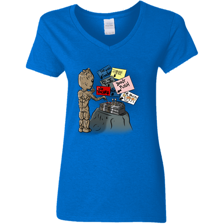 T-Shirts Royal / S Groot No Touch Women's V-Neck T-Shirt