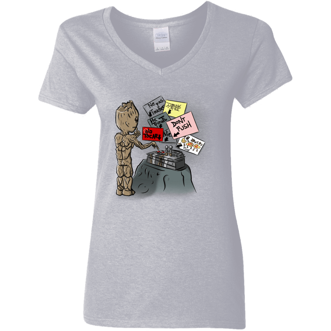 T-Shirts Sport Grey / S Groot No Touch Women's V-Neck T-Shirt