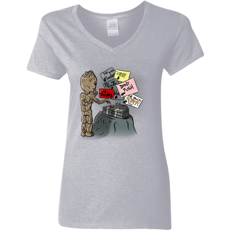 T-Shirts Sport Grey / S Groot No Touch Women's V-Neck T-Shirt