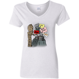 T-Shirts White / S Groot No Touch Women's V-Neck T-Shirt