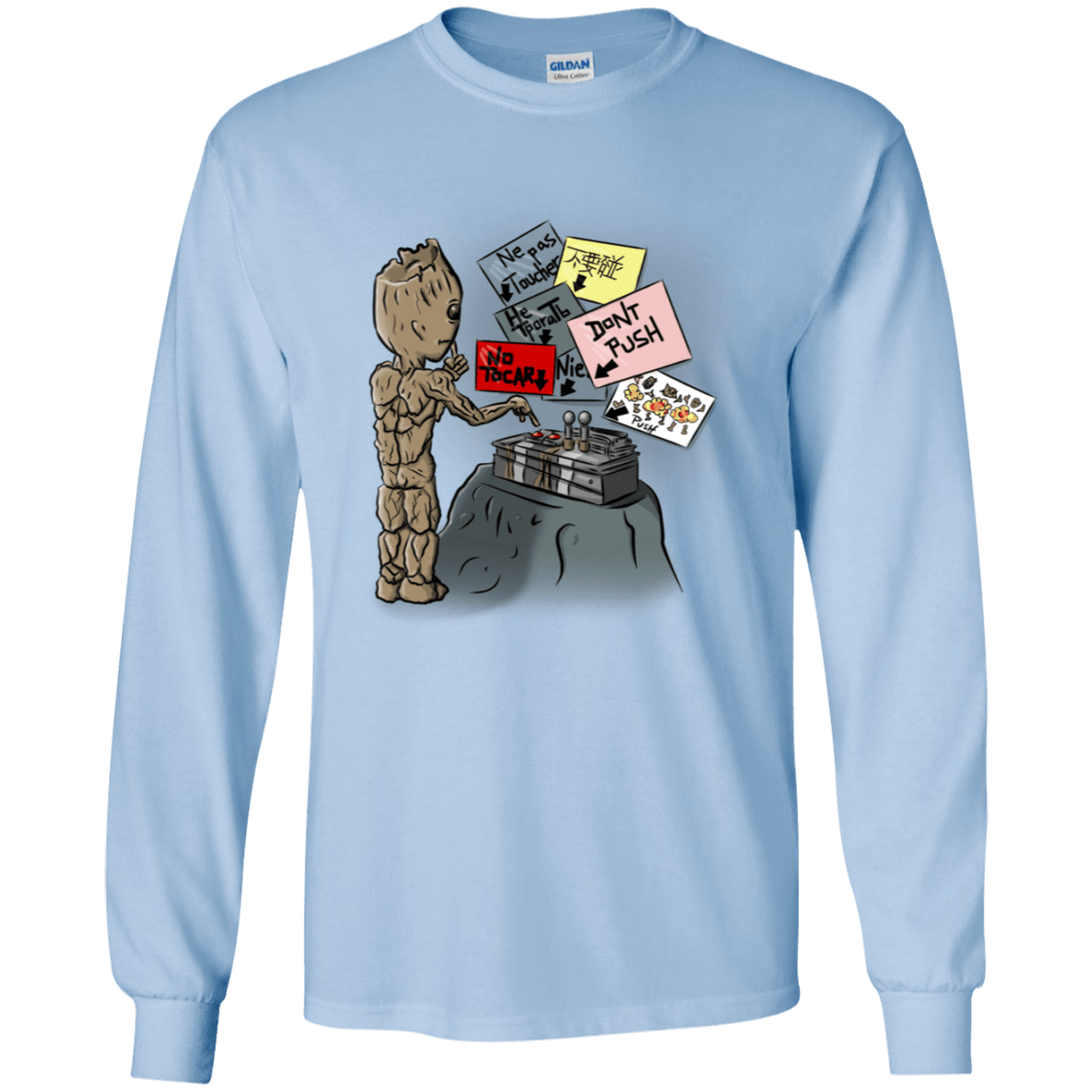 T-Shirts Light Blue / YS Groot No Touch Youth Long Sleeve T-Shirt