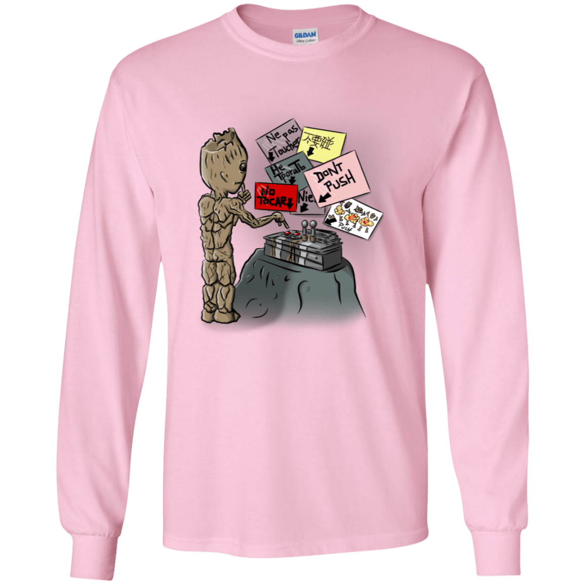 T-Shirts Light Pink / YS Groot No Touch Youth Long Sleeve T-Shirt