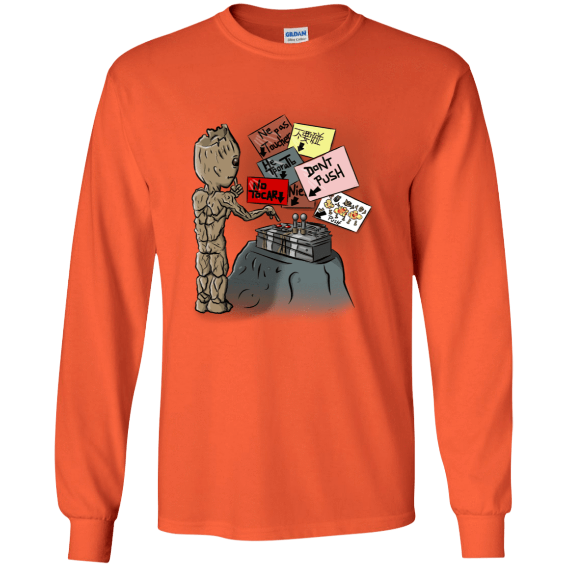 T-Shirts Orange / YS Groot No Touch Youth Long Sleeve T-Shirt