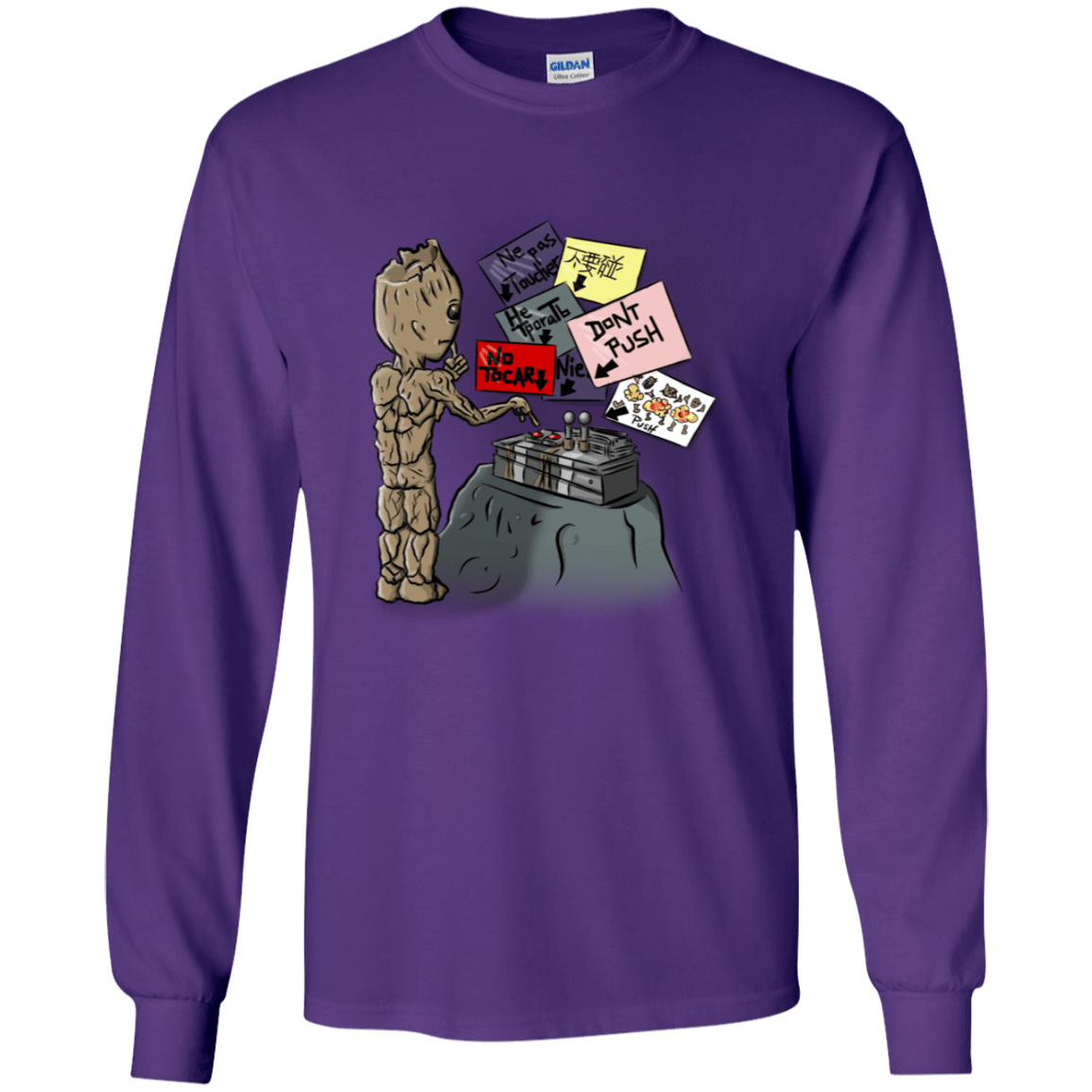 T-Shirts Purple / YS Groot No Touch Youth Long Sleeve T-Shirt