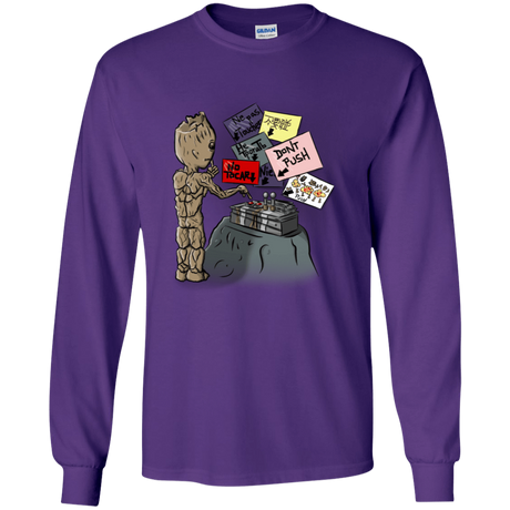 T-Shirts Purple / YS Groot No Touch Youth Long Sleeve T-Shirt