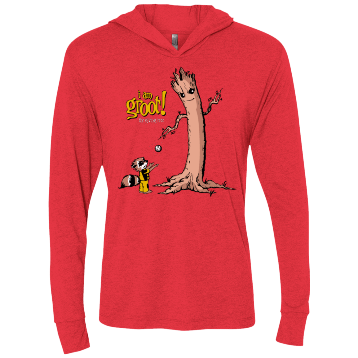 T-Shirts Vintage Red / X-Small Groots Giving Triblend Long Sleeve Hoodie Tee