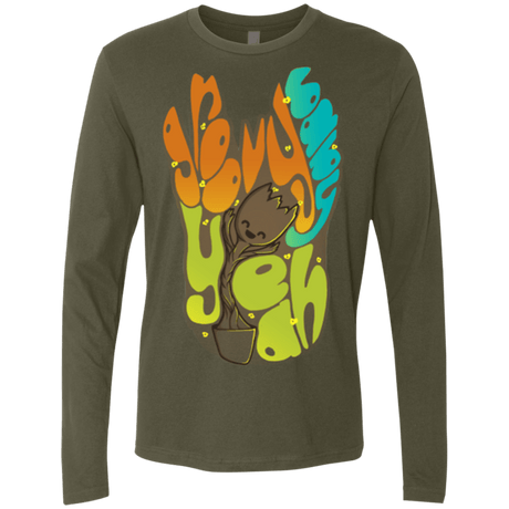 T-Shirts Military Green / Small Groovy Baby Men's Premium Long Sleeve
