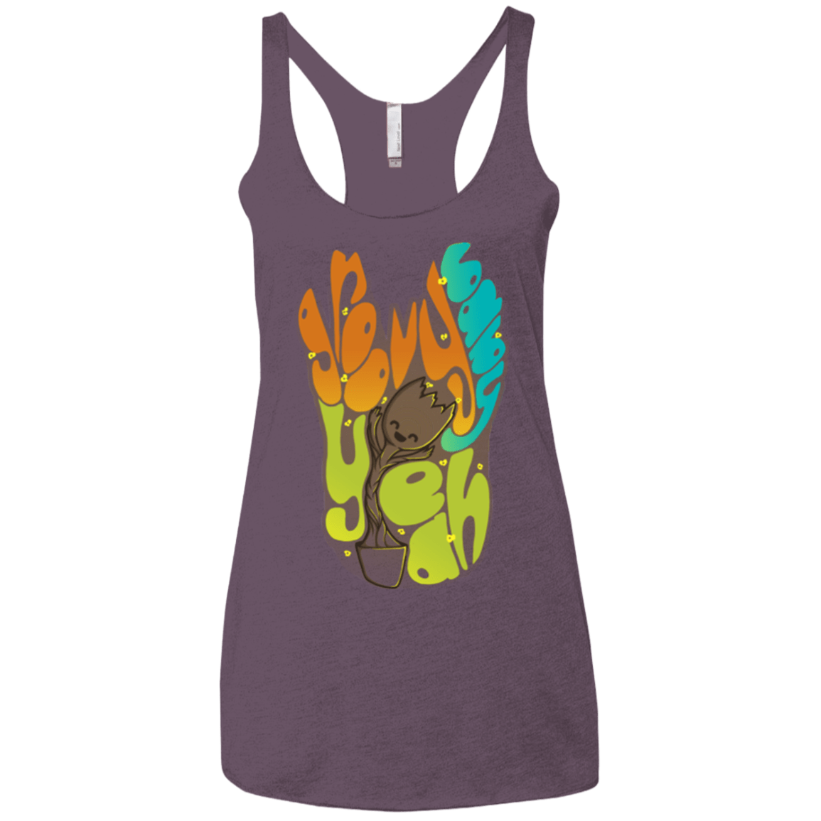 T-Shirts Vintage Purple / X-Small Groovy Baby Women's Triblend Racerback Tank