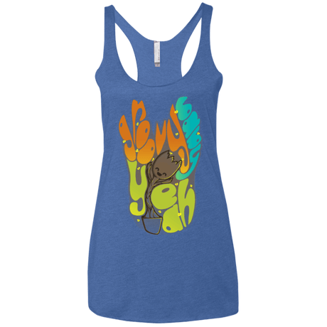 T-Shirts Vintage Royal / X-Small Groovy Baby Women's Triblend Racerback Tank