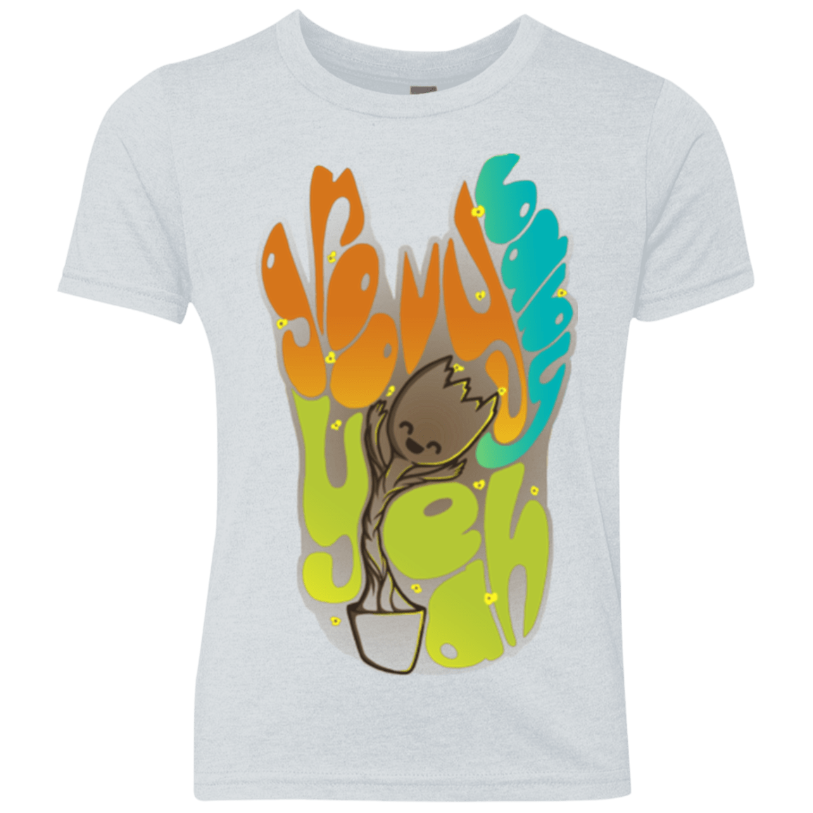 T-Shirts Heather White / YXS Groovy Baby Youth Triblend T-Shirt