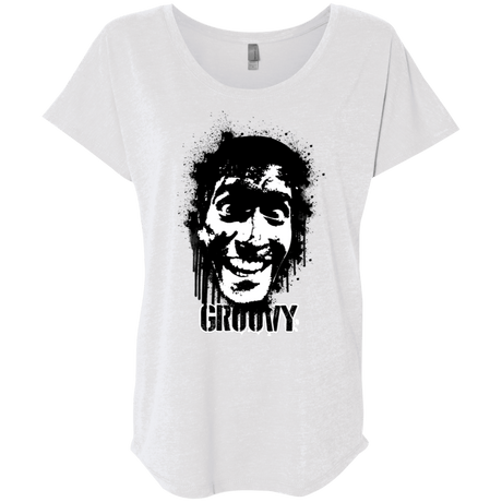 T-Shirts Heather White / X-Small Groovy Triblend Dolman Sleeve