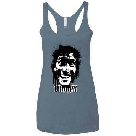 T-Shirts Indigo / X-Small Groovy Women's Triblend Racerback Tank