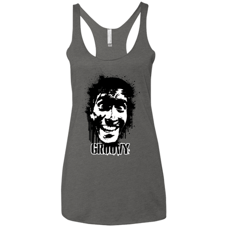 T-Shirts Premium Heather / X-Small Groovy Women's Triblend Racerback Tank
