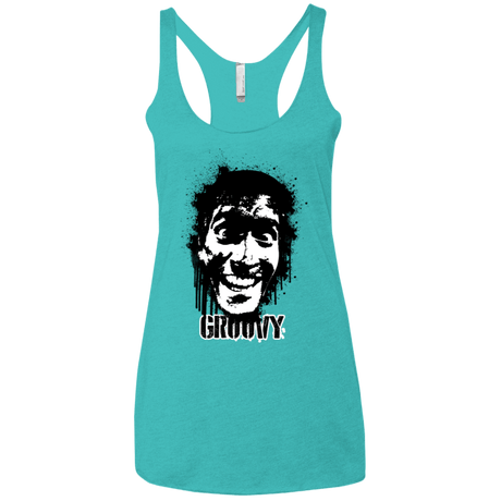 T-Shirts Tahiti Blue / X-Small Groovy Women's Triblend Racerback Tank