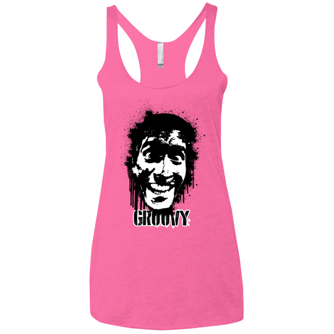 T-Shirts Vintage Pink / X-Small Groovy Women's Triblend Racerback Tank