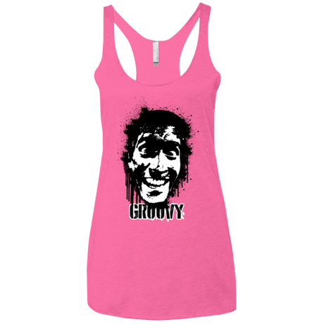 T-Shirts Vintage Pink / X-Small Groovy Women's Triblend Racerback Tank