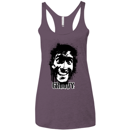 T-Shirts Vintage Purple / X-Small Groovy Women's Triblend Racerback Tank