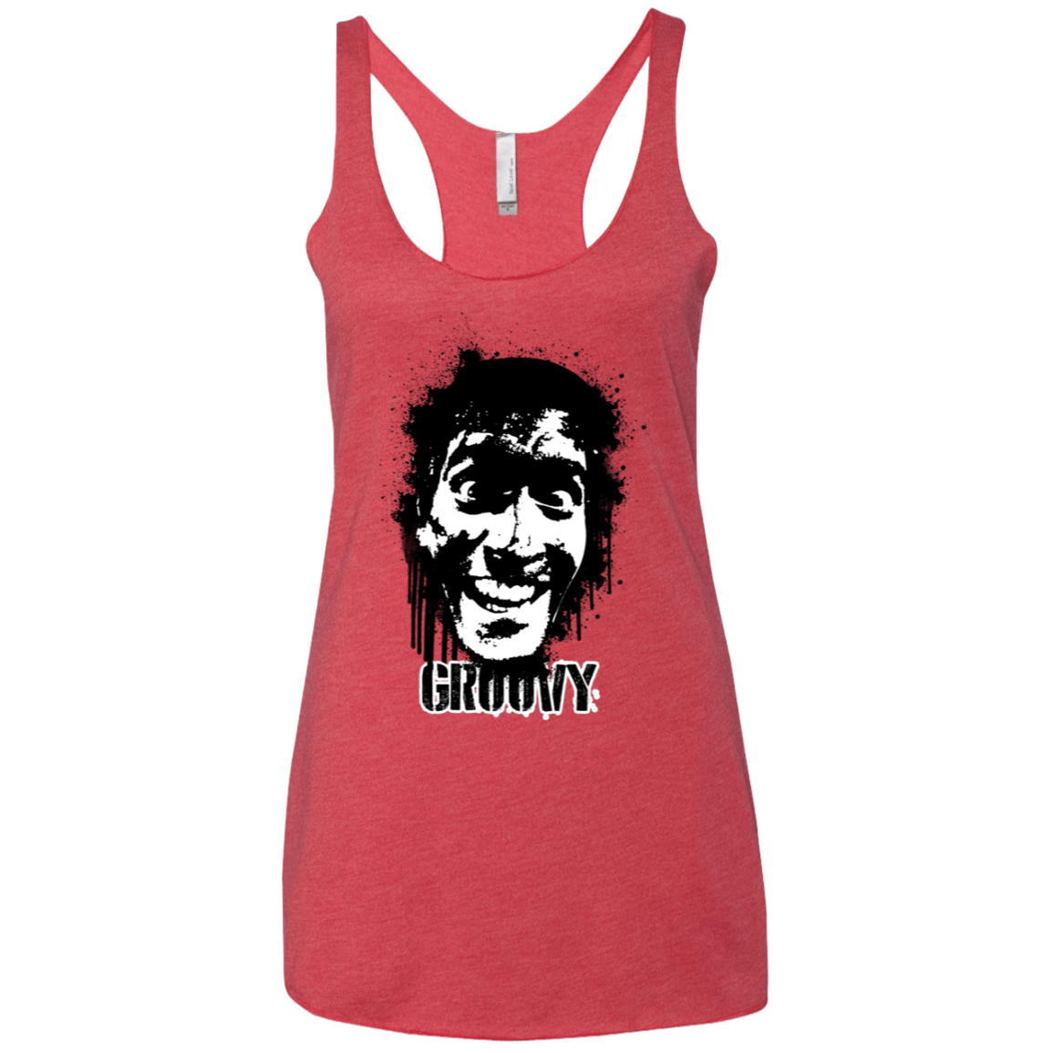 T-Shirts Vintage Red / X-Small Groovy Women's Triblend Racerback Tank