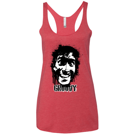 T-Shirts Vintage Red / X-Small Groovy Women's Triblend Racerback Tank