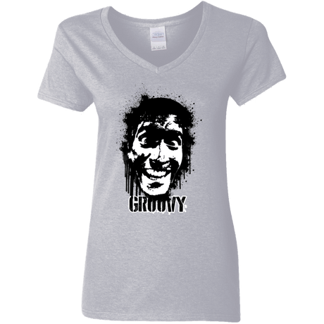 T-Shirts Sport Grey / S Groovy Women's V-Neck T-Shirt