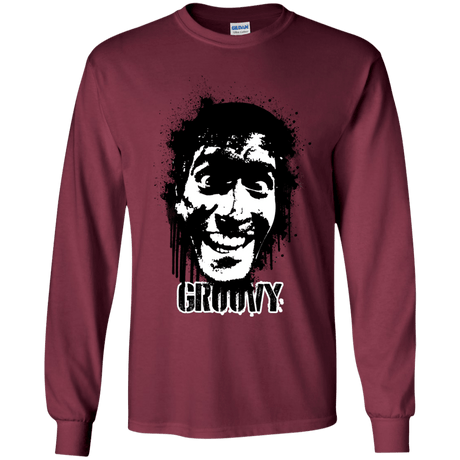 T-Shirts Maroon / YS Groovy Youth Long Sleeve T-Shirt