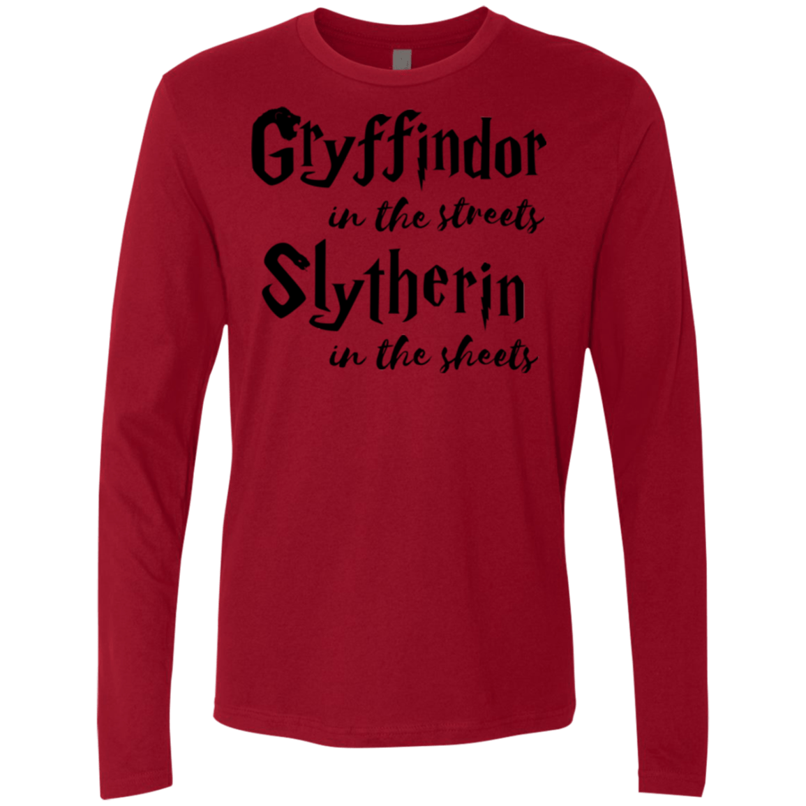 T-Shirts Cardinal / Small Gryffindor Streets Men's Premium Long Sleeve