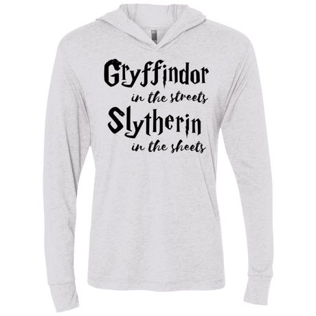 T-Shirts Heather White / X-Small Gryffindor Streets Triblend Long Sleeve Hoodie Tee