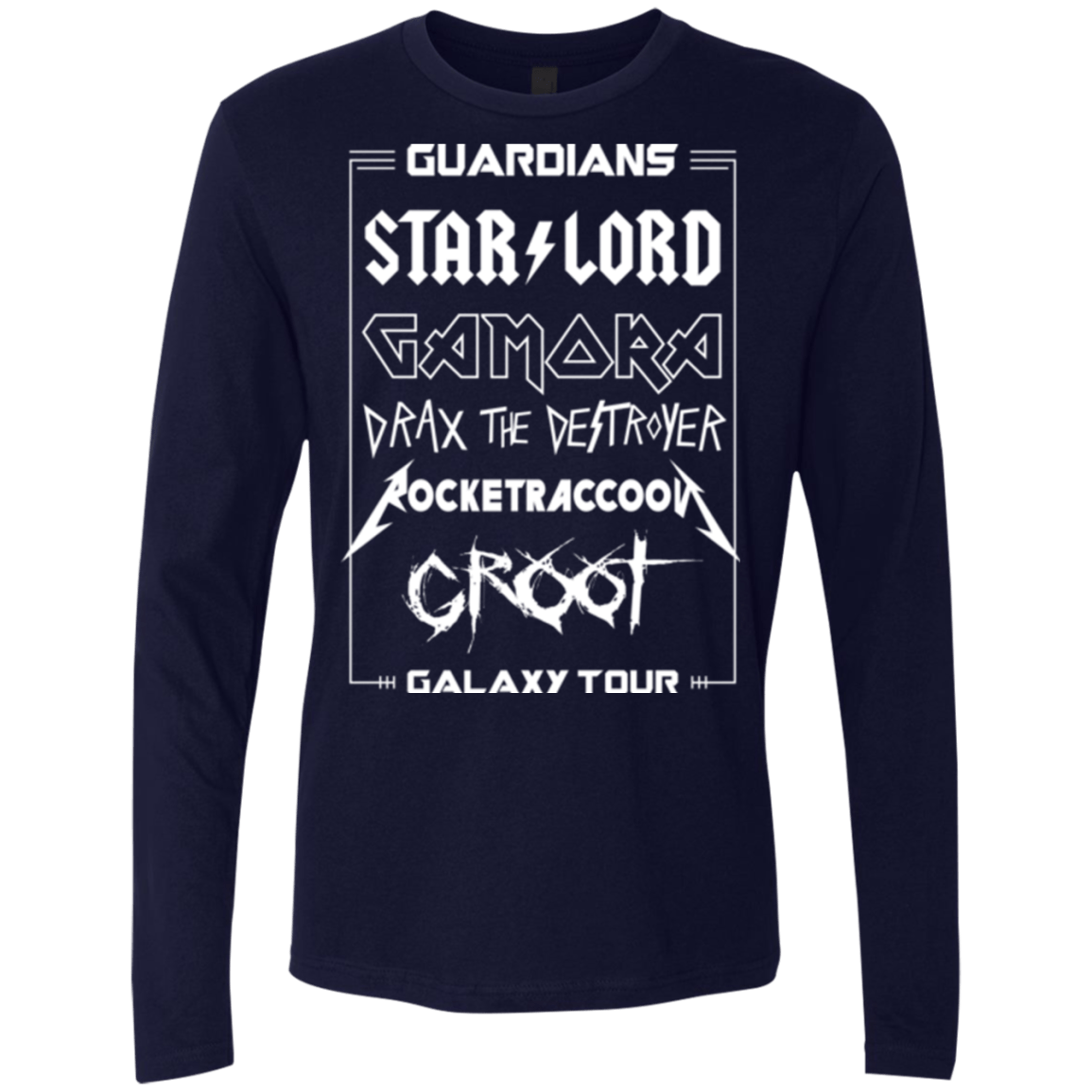 T-Shirts Midnight Navy / Small Guardians Galaxy Tour Men's Premium Long Sleeve