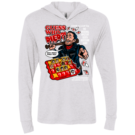 T-Shirts Heather White / X-Small Guess who Died Triblend Long Sleeve Hoodie Tee