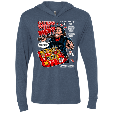 T-Shirts Indigo / X-Small Guess who Died Triblend Long Sleeve Hoodie Tee