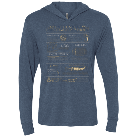 T-Shirts Indigo / X-Small Guide To Mystical Artifacts Triblend Long Sleeve Hoodie Tee