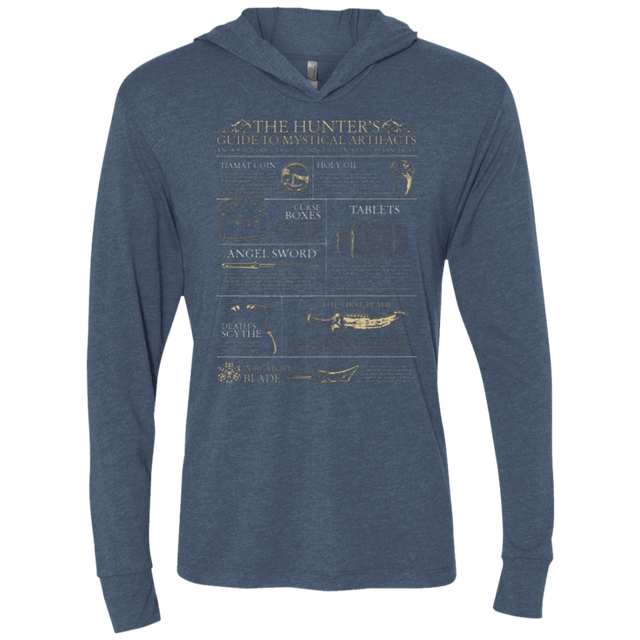 T-Shirts Indigo / X-Small Guide To Mystical Artifacts Triblend Long Sleeve Hoodie Tee