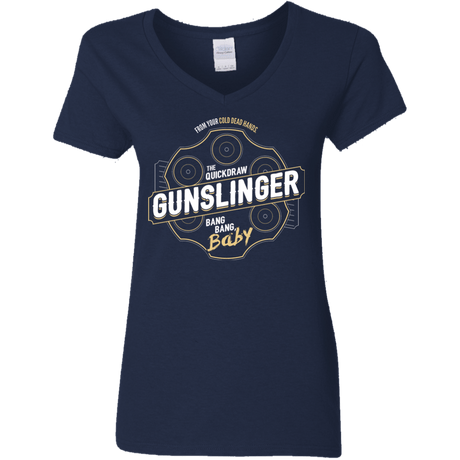 T-Shirts Navy / S Gunslinger Women's V-Neck T-Shirt