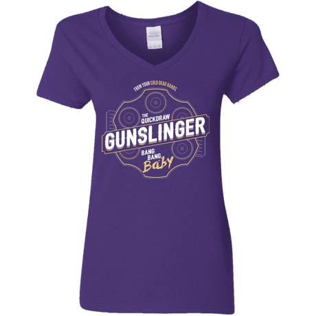 T-Shirts Purple / S Gunslinger Women's V-Neck T-Shirt