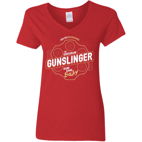 T-Shirts Red / S Gunslinger Women's V-Neck T-Shirt