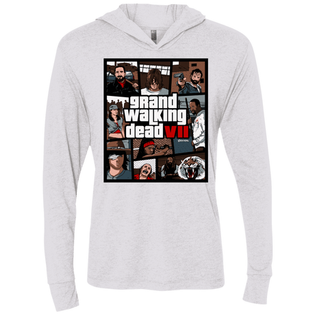 T-Shirts Heather White / X-Small GWD7 Triblend Long Sleeve Hoodie Tee