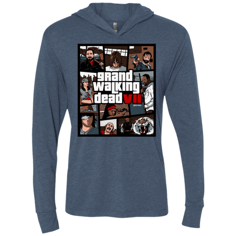 T-Shirts Indigo / X-Small GWD7 Triblend Long Sleeve Hoodie Tee