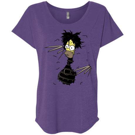 T-Shirts Purple Rush / X-Small H. Scissorhands! Triblend Dolman Sleeve