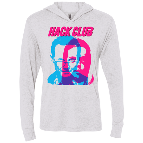 T-Shirts Heather White / X-Small Hack Club Triblend Long Sleeve Hoodie Tee